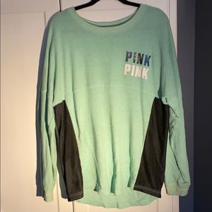 PINK Victoria Secret teal, black,white long sleeve
